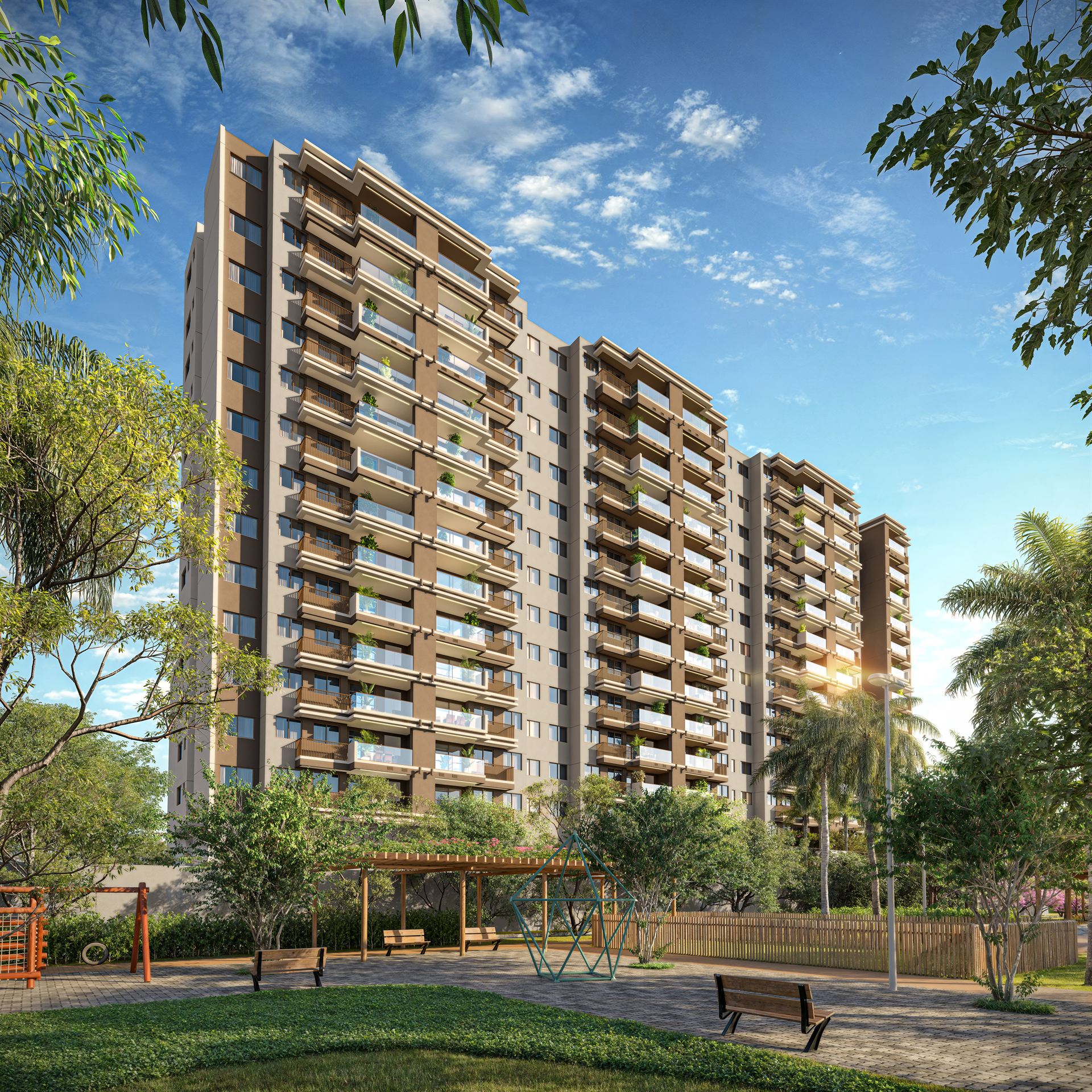 Fachada do ED. Park vista do parque linear